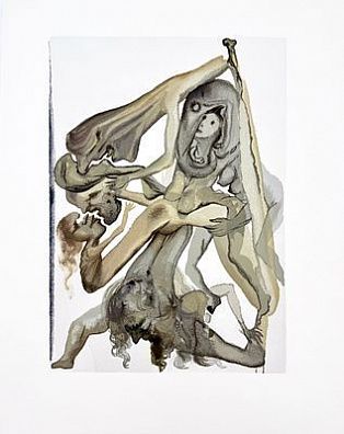 (П) Дали Сальватор (1904-1989) - В круге первом. Прелюбодеи. Иллюстрация к поэме Данте ...