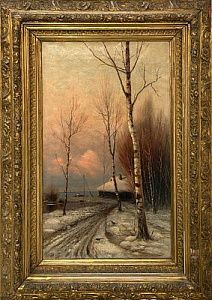 (П) Неизвестный художник - Весенний пейзаж, начало XX в. Холст, масло 40 х 67 см.