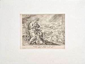 (П) Мартен де Вос (1532 - 1603) - художник; Карел де Маллери (1571-1635) - гравер Гравюра "Зависть". Голландия, Антверпен, 1600 г.