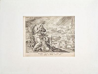 (П) Мартен де Вос (1532 - 1603) - художник; Карел де Маллери (1571-1635) - гравер Гравюра "Зависть". Голландия, Антверпен, 1600 г.
