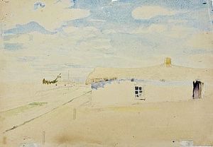 (П) Нерадовский Петр Иванович (1875–1962) - Караганда. 1933 - 1936 гг. Бумага, акварель. 22 х ...