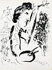 (П) Шагал Марк Захарович (1887-1985) - Автопортрет. Перед картиной. 1963 г. Бумага, литография. ...