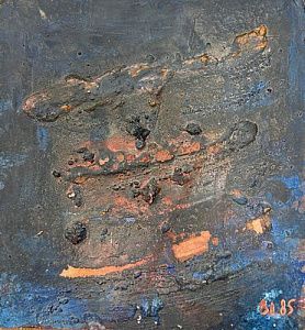 (П) Лукка Валерий Николаевич (г.р. 1945) - Композиция. 1985 г. Оргалит, смешанная техника, 37 х ...