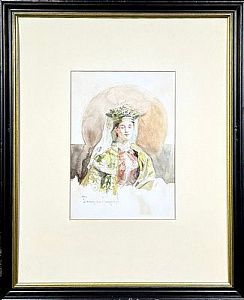 (М) Самокиш-Судковская Елена Петровна (1862-1924) - Царевна. 1900-е гг. Бумага на картоне, ...