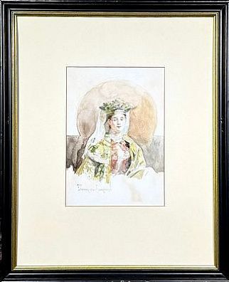 (М) Самокиш-Судковская Елена Петровна (1862-1924) - Царевна. 1900-е гг. Бумага на картоне, ...