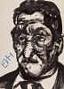 (М) * Чубаров Евгений Иосифович (1934-2012) - Мужской портрет. 1973 г. Бумага, тушь. 37 х 27 см ...