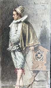 Урлауб Людвиг Яковлевич (1851–1897) Мужчина со шпагой. Рим. 1881 г.