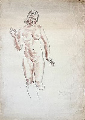 (П) [Без резерва] Неизвестный художник Обнаженная. 1918 г.