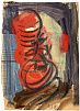 (П) Лукка Валерий Николаевич (г.р. 1945) - Автопортрет, 1998 г. Бумага, гуашь, уголь. 30 х 21 ...