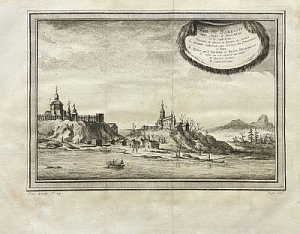 Вид города Берёзово (Тобольск, Ханты-Мансийск). 1750 г