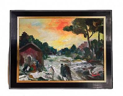 (П) Эрик Ло Охлквист (1914 - 2004) - Скандинавский пейзаж. 1960-е гг. Холст, масло. 50,5 х 61,5 ...