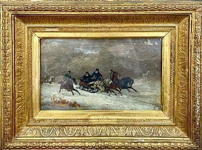 (П) [Приписывается] Сверчков Николай Егорович (1817-1898 Обоз зимой. Вторая половина XIX в.