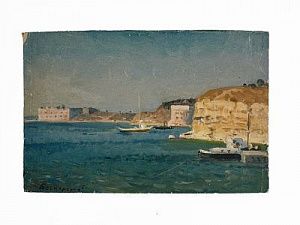 (П) Бесперстов Яков Тарасович (1929-1998) - Севастополь. 1980 г. Картон, масло. 23 х 38 см. ...