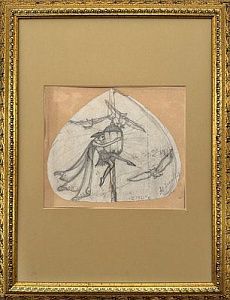 [Мир Искусства] Замирайло Виктор Дмитриевич (1868-1939) - Фея на фонаре. 1921 г. Бумага, ...