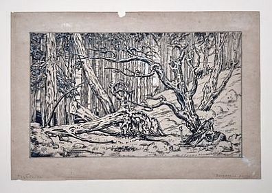 [Мир Искусства] Добужинский Мстислав Валерианович (1875-1957) - театральный эскиз к пьесе ...