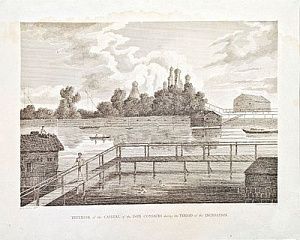 (П) Неизвестный гравер - Река Дон во время разлива. Бумага, офорт. 23,8 x 19,3 см