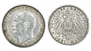 (П) 3 марки 1910 г., Германия, Баден, Фридрих II. XF