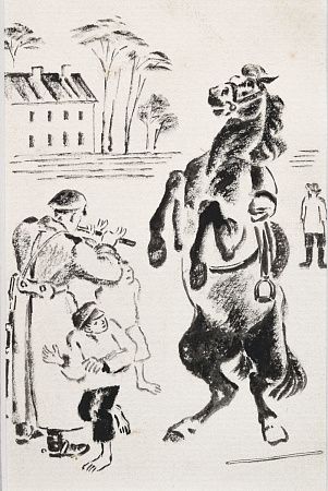 Тырса Николай Андреевич (1887-1942) Конь. Эскиз иллюстрации.
