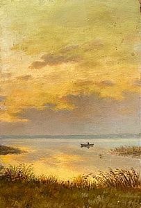 (П) [Приписывается] Дубовской Николай Никанорович (1859 - 1918)Лодка на закате. 1903 г.