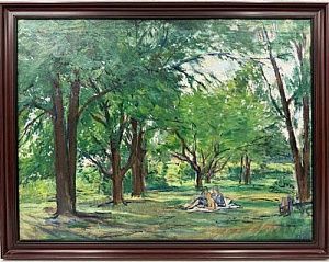 (П) Леонид Александрович Казенин (1897-1965) - В саду. Украина. 1938 г. Холст, масло. 62 х 75 ...