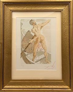 (П) Дали Сальвадор (1904-1989) - Литография в раме из цикла «Божественная комедия». 29 х 24 см.