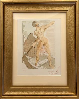 (П) Дали Сальвадор (1904-1989) - Литография в раме из цикла «Божественная комедия». 29 х 24 см.