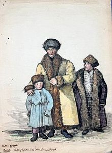 (П) Неизвестный художник - Крымские татары. Бумага, акварель. 62 х 45 см