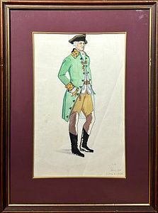 (М) Анненков Юрий Павлович (1889-1974) - Эскиз охотничьего костюма Людовика XVI к фильму ...