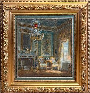 (П)* Кучумов Василий Никитич (1888-1959) - Парадная спальня. Павловск. 1920-30 гг. Холст, масло ...
