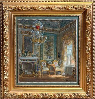 (П)* Кучумов Василий Никитич (1888-1959) - Парадная спальня. Павловск. 1920-30 гг. Холст, масло ...
