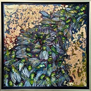 (П) Перминов Алексей Михайлович (1972 г.р.) - Samsara. 2023 г. Холст на подрамнике, поталь, ...