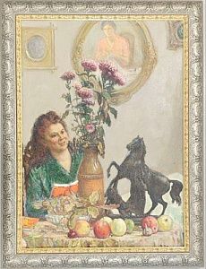 (П) Цветков Виктор Иванович (1951 г. р. ) - Поэзия 1992 г. Холст, масло 100 х 68 см Подпись в ...