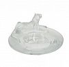 (П) Пепельница с лежащим тигром. Lalique. Стекло. Д - 22 см Скол уха.
