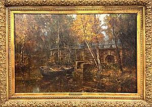 (П) Янков Михаил Дмитриевич (1887-1970 (?)) - Осень в парке. 1924 г. Холст, масло; 71,6 x 107,3 ...