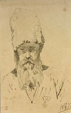 (П) Неизвестный художник - Казаки. 1877 г. Бумага, графитный карандаш. 8 х 13 см. Копии по ...