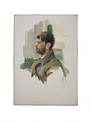 (П) Поздняков Евгений Михайлович (1923–1991) - Нищий. Эскиз к картине "У паперти". 1955 г. ...