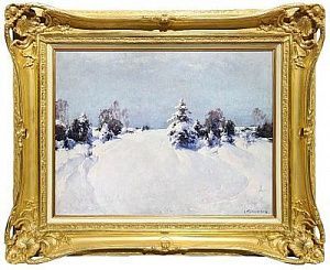 (М) Колесников Степан Федорович (1879-1955) - Зимний пейзаж. Вторая четверть ХХ в. Холст, масло ...
