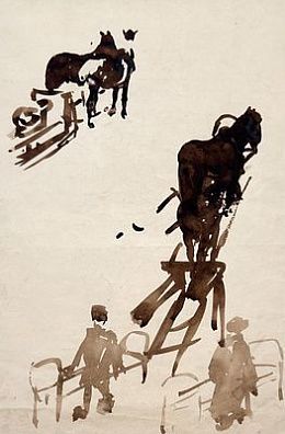 [Мир Искусства] Митурич Петр Васильевич (1887-1956) - Зарисовки крестьян. 35,5 х 22,5 см ...