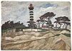 (М) Качалина Любовь Ивановна (1934 г.р.)Маяк. Картон, масло. 50 х 70 см