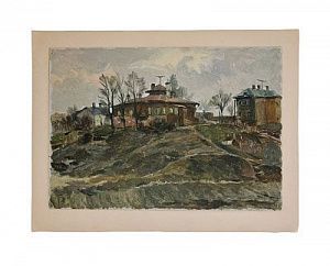 (П) Фролов Сергей Кузьмич (1924-1998) - Стрельна. 1956 г. Картон, масло. 23 х 32 см Фролов ...