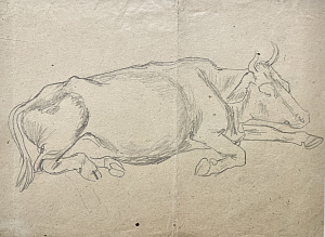 Пахомов Алексей Федорович (1900—1973) 
Рисунок коровы. Из серии "Варламово". 1926 - 1927 гг.