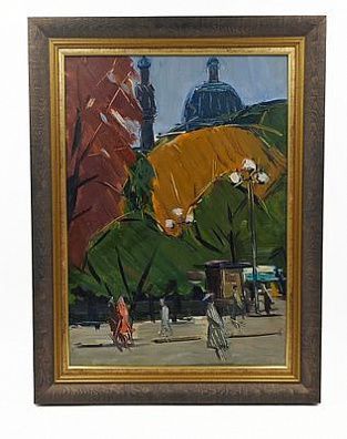 (П) Семенов Арсений Никифорович (1911-1992) - На Кировском проспекте. 1961 г. Картон, масло ...