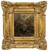 (П) Фрикке Логин Христоворович (1820-1893) - Пейзаж с водопадом 1860-е гг. Доска, масло 26 х 21,5 см