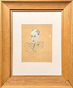 (М) Фальк Роберт Рафаилович (1886-1958) - Эскиз мужского грима для спектакля "Блуждающие ...