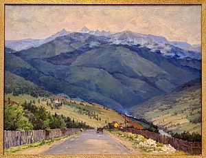 (М) Пичугин Сергей Иванович (1881-1971) - Красная поляна. Долина реки Мзымта. 1932 г. Холст, ...