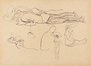 (М) Попков Виктор Ефимович (1932−1974) - Наброски. Двусторонний рисунок. 1960-е гг. Бумага, ...