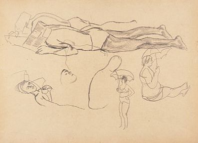 (М) Попков Виктор Ефимович (1932−1974) - Наброски. Двусторонний рисунок. 1960-е гг. Бумага, ...