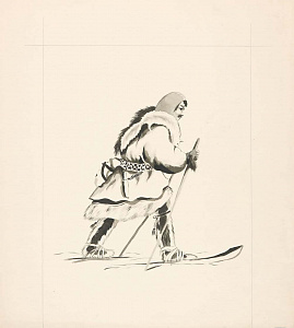 Эвенбах Евгения Константиновна (1889 - 1981) Иллюстрация для чукотского календаря. 1920-е гг.