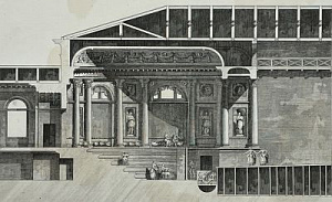 Неизвестный гравер по рисунку Джакомо Кваренги (1744-1817) Продольный разрез зрительного зала Эрмитажного театра. 1780-е гг.