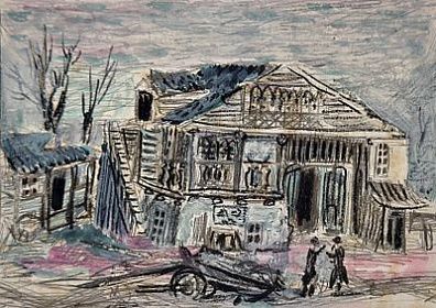 [Круг Малевича] Криммер Эдуард Менделеевич (1900-1974) - Эскиз иллюстрации. Бумага, смешанная ...
